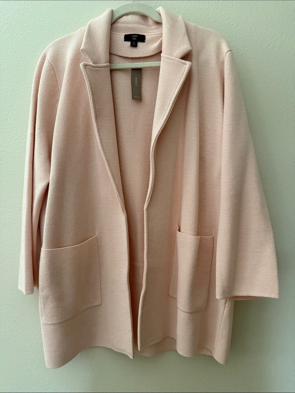 J. Crew Light Blush Open-Front Blazer Cardigan
